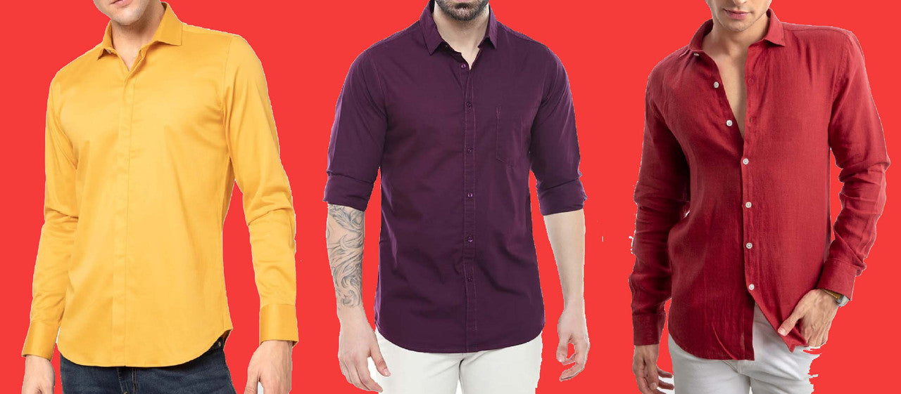 Combo of 3 Casual Men's Shirts (Multicolor, S)