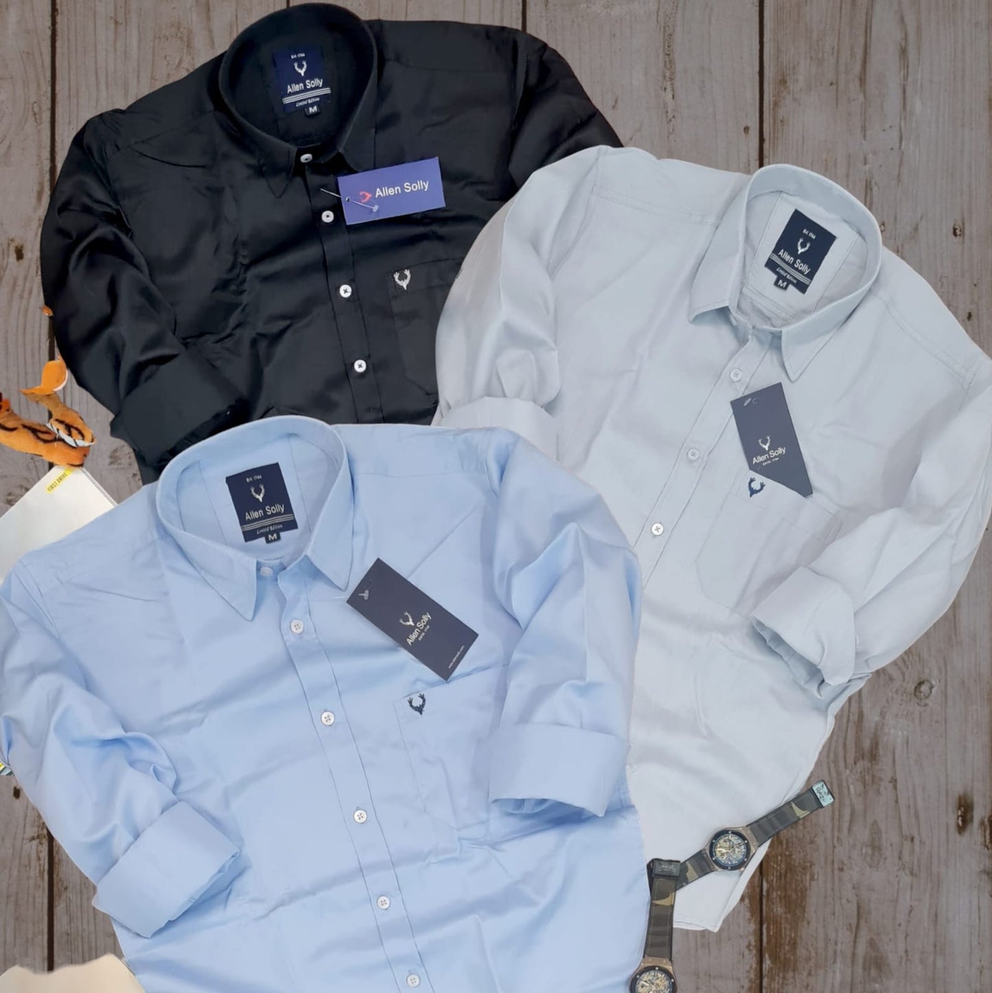 Full Sleeves Solid Shirt for Men (Multicolor, M)