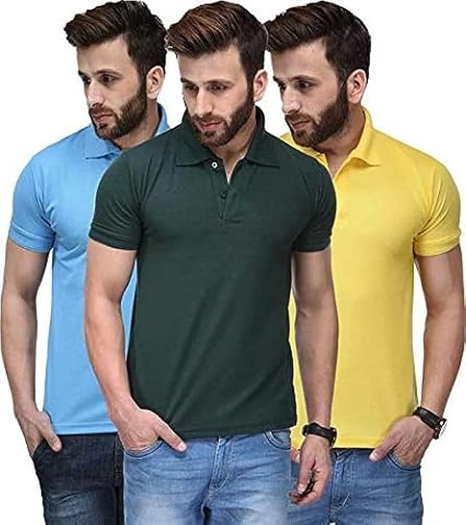 Pack of 3 Polo Neck Tshirt for Mens
