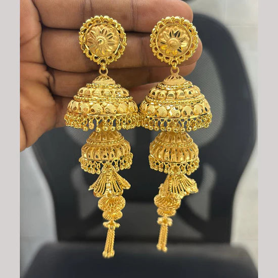 Pari Art Jewellery Gold Forming Jhumki Earrings Regular price