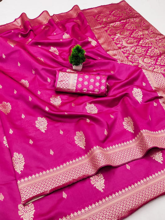 “Soft Lichi Wedding Zari Saree”