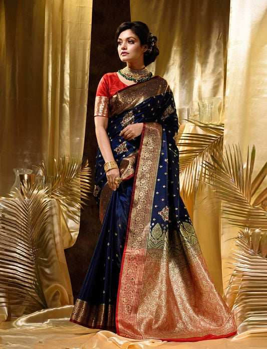Elegant Lichi Silk Zari Work Festive Saree