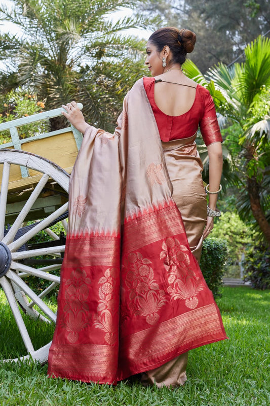 Soft Lichi Silk Saree with Premium Zari Border
