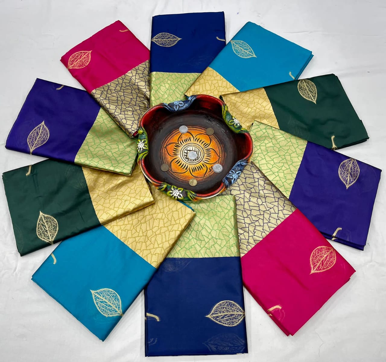 Green Mustard Soft Lichi Saree