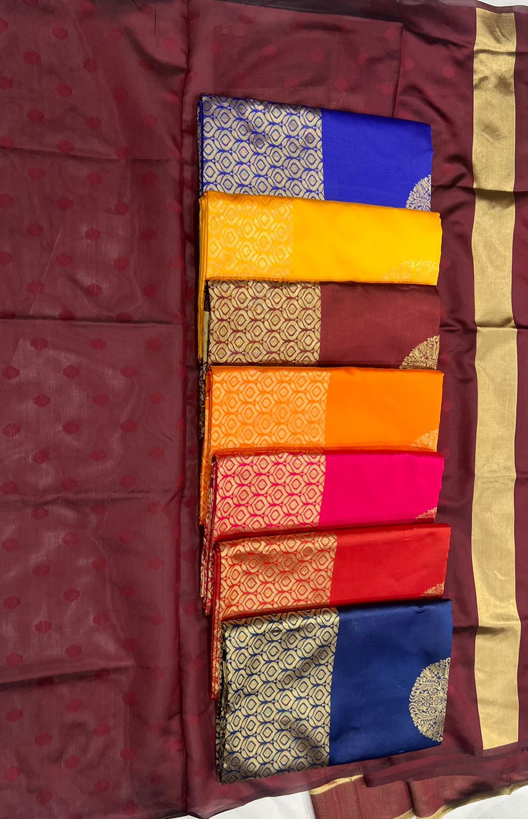 Navy Blue Gold Zari Woven Saree