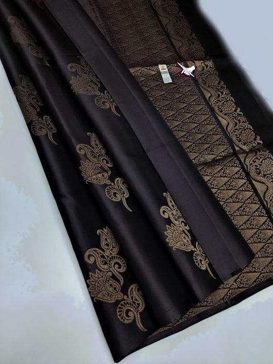 Black Gold Woven Festive Saree