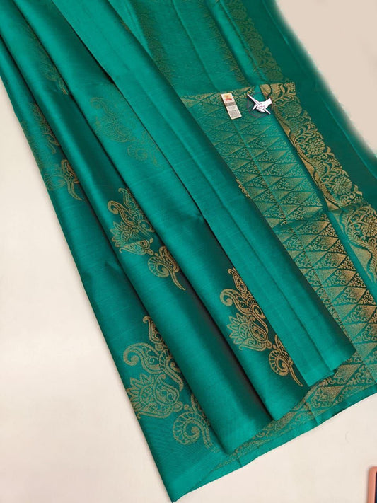 Emerald Green Woven Saree