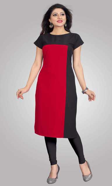 AK Fashion Mall Women Crepe Kurti (Multicolor, M) (Pack of 1)