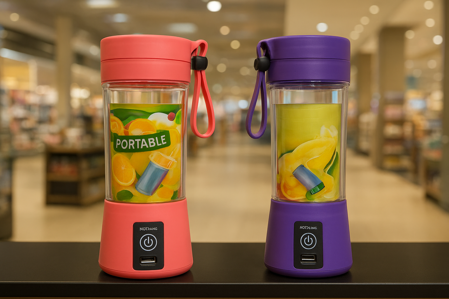 Portable 6-Blade Juicer Blender with Built-in Jar – USB Rechargeable Smoothie Maker