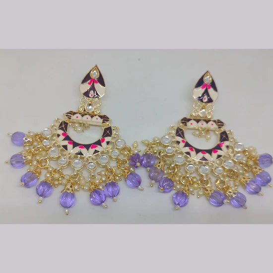 Khushboo Jewellery Elegant Kundan Earrings with Pearl Drops for Weddings, Parties & Festive Wear