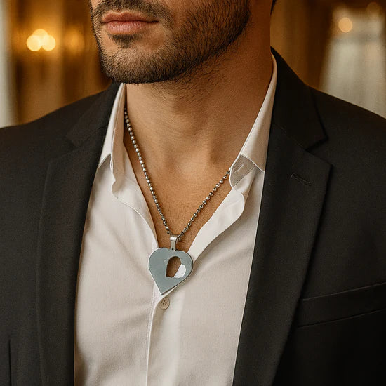 Urthn Heart Shaped Chain Pendant For Men And Women