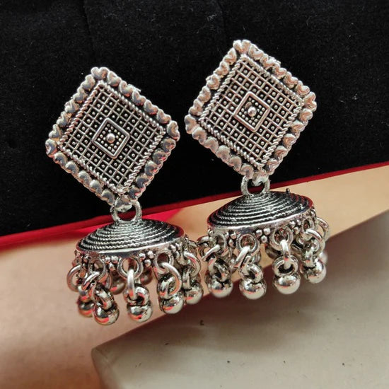 Darshana Jewels oxidised Plated Jhumki Earrings