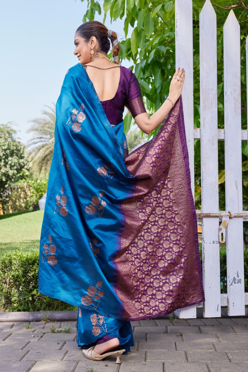 Elegant Soft Lichi Silk Saree with Rich Jacquard Pallu