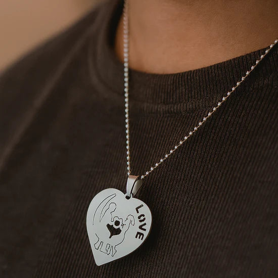 Urthn Couple Heart Shape Love Chain Pendant For Men