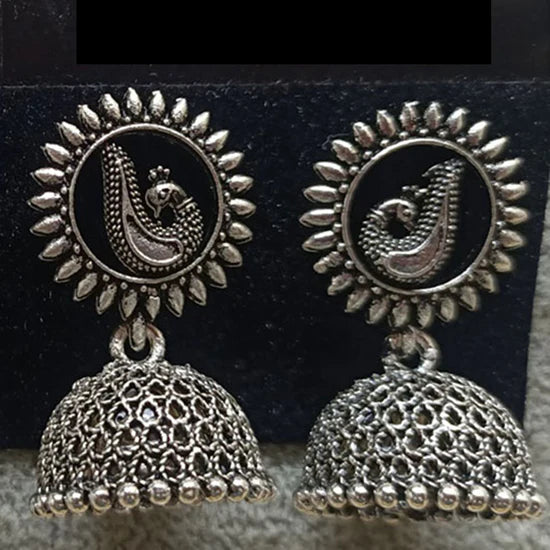 Darshana Jewels oxidised Plated Jhumki Earrings