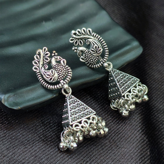 Darshana Jewels oxidised Plated Jhumki Earrings
