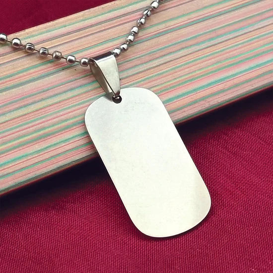 Urthn Rectangle Steel Chain Pendant For Men