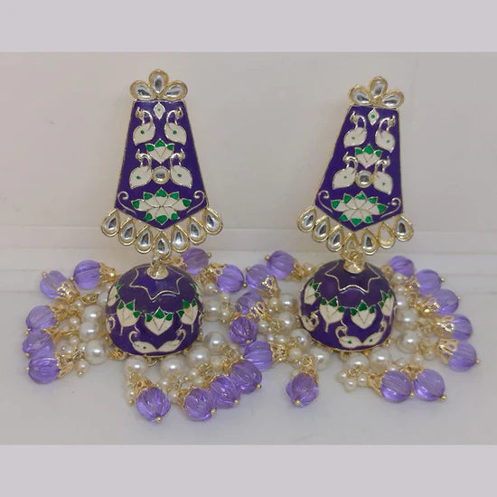 Khushboo Jewellery Elegant Kundan Earrings with Pearl Drops for Weddings, Parties & Festive Wear