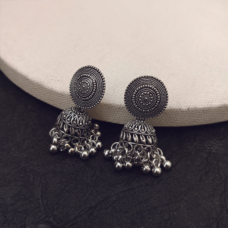 Darshana Jewels oxidised Plated Jhumki Earrings