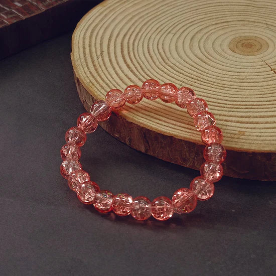 Urthn Crystal Crackle Glass Beads Stretch Bracelet