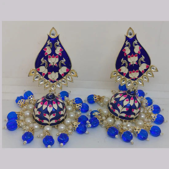 Khushboo Jewellery Elegant Kundan Earrings with Pearl Drops for Weddings, Parties & Festive Wear