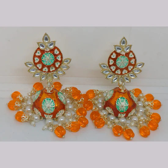 Khushboo Jewellery Elegant Kundan Earrings with Pearl Drops for Weddings, Parties & Festive Wear