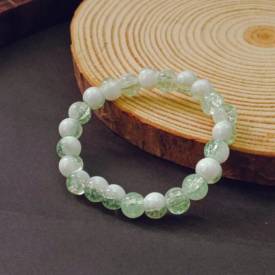 Urthn Crystal Crackle Glass Beads Stretch Bracelet