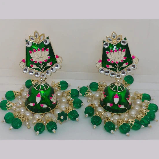 Khushboo Jewellery Elegant Kundan Earrings with Pearl Drops for Weddings, Parties & Festive Wear