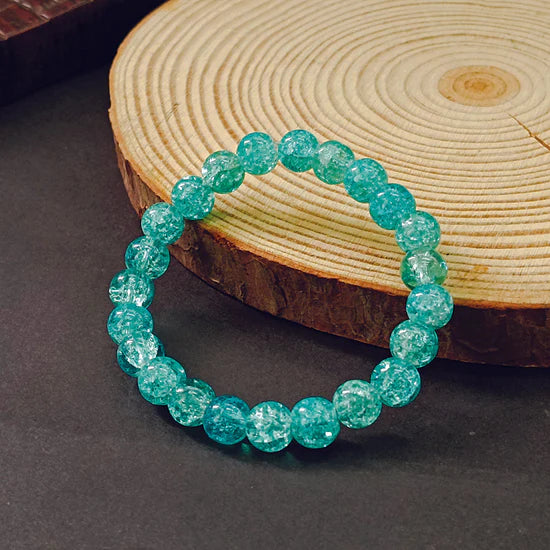 Urthn Crystal Crackle Glass Beads Stretch Bracelet