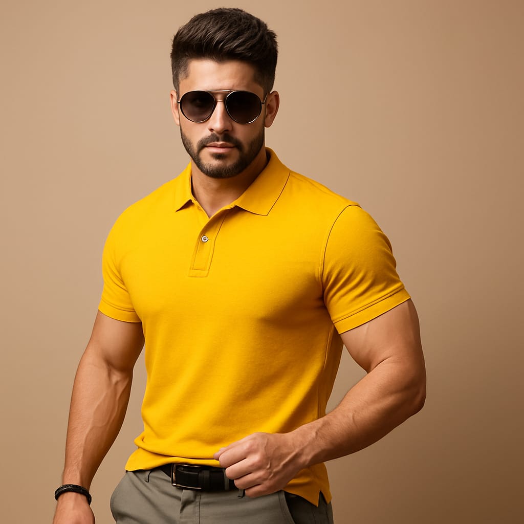 π Mars Polo Premium Orange Polo Neck T-Shirt π