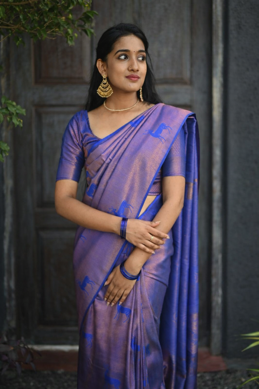 Lavender Zari Silk Saree
