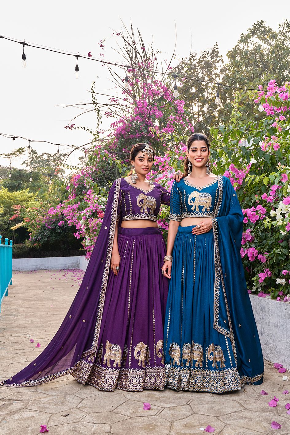 Wedding Collection Pure Vichitra Lehenga Choli with Heavy Embroidery Sequence Work & Dupatta