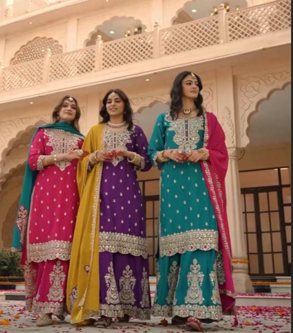 Designer Party Wear Plazzo Suit Set