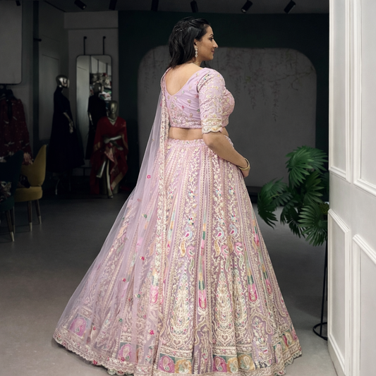 Women's Designer Net Embroidered Lehenga Choli Set with Dupatta – Wedding & Bridal Wear