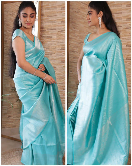 Sky Blue Silk Saree