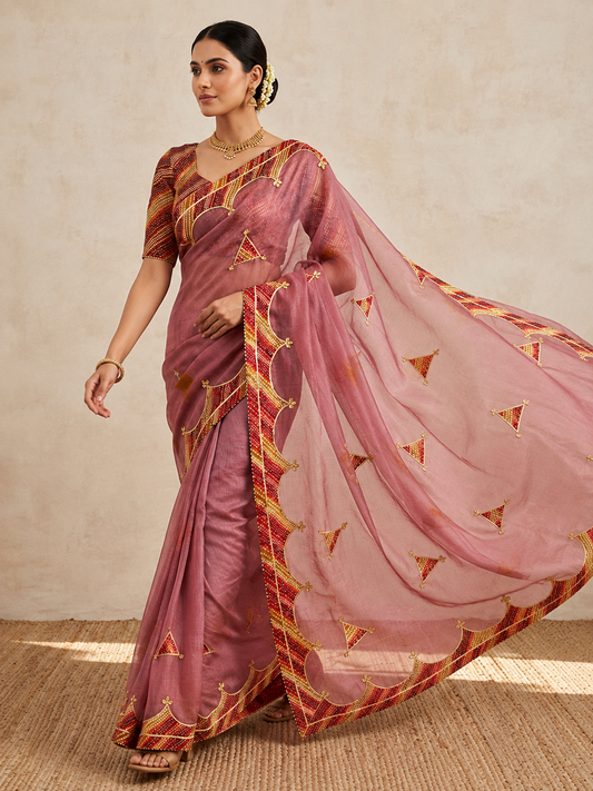 Cotton Kota Doriya Saree with Kacchi Gotapatti Work & Butta | Designer Saree