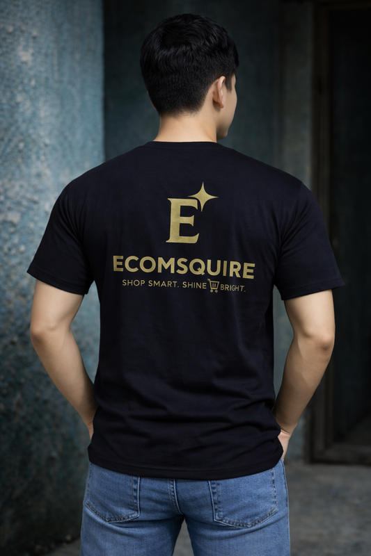 ECOMSQUIRE Premium Comfort Black T-Shirt