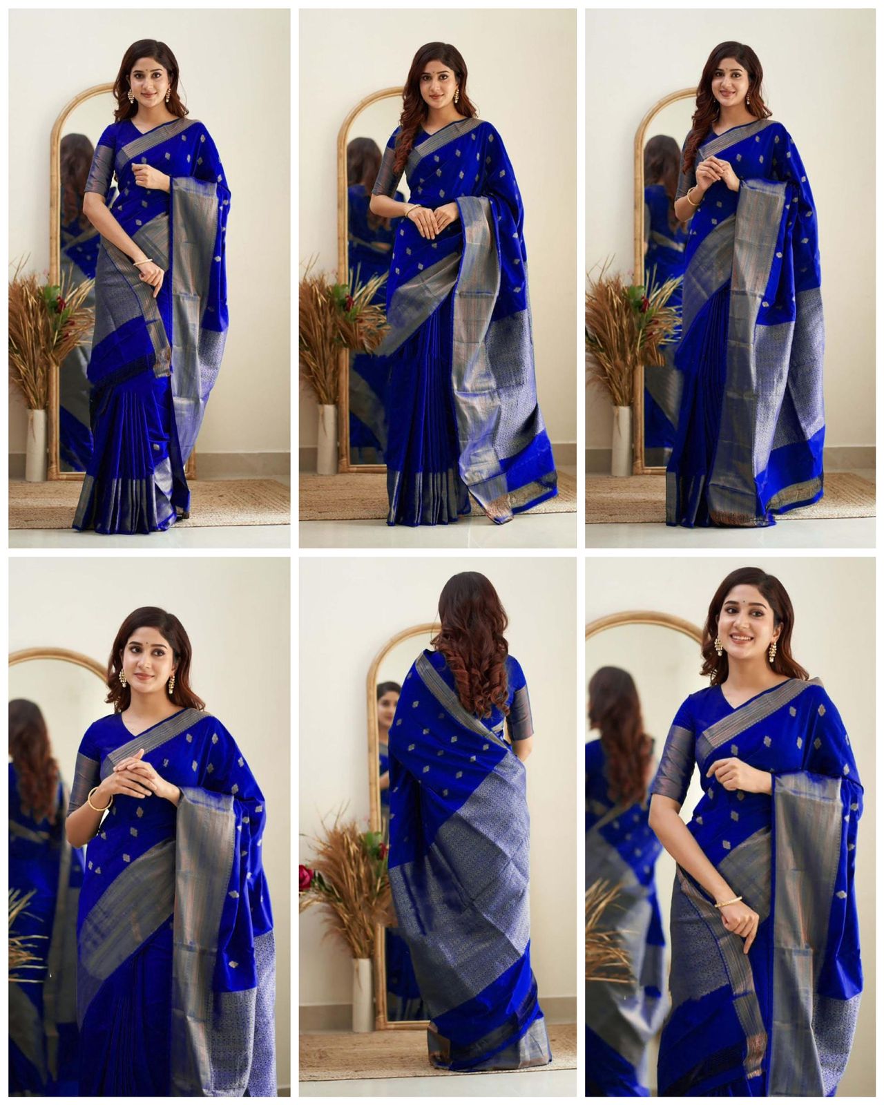 Royal Blue Cotton Silk Saree