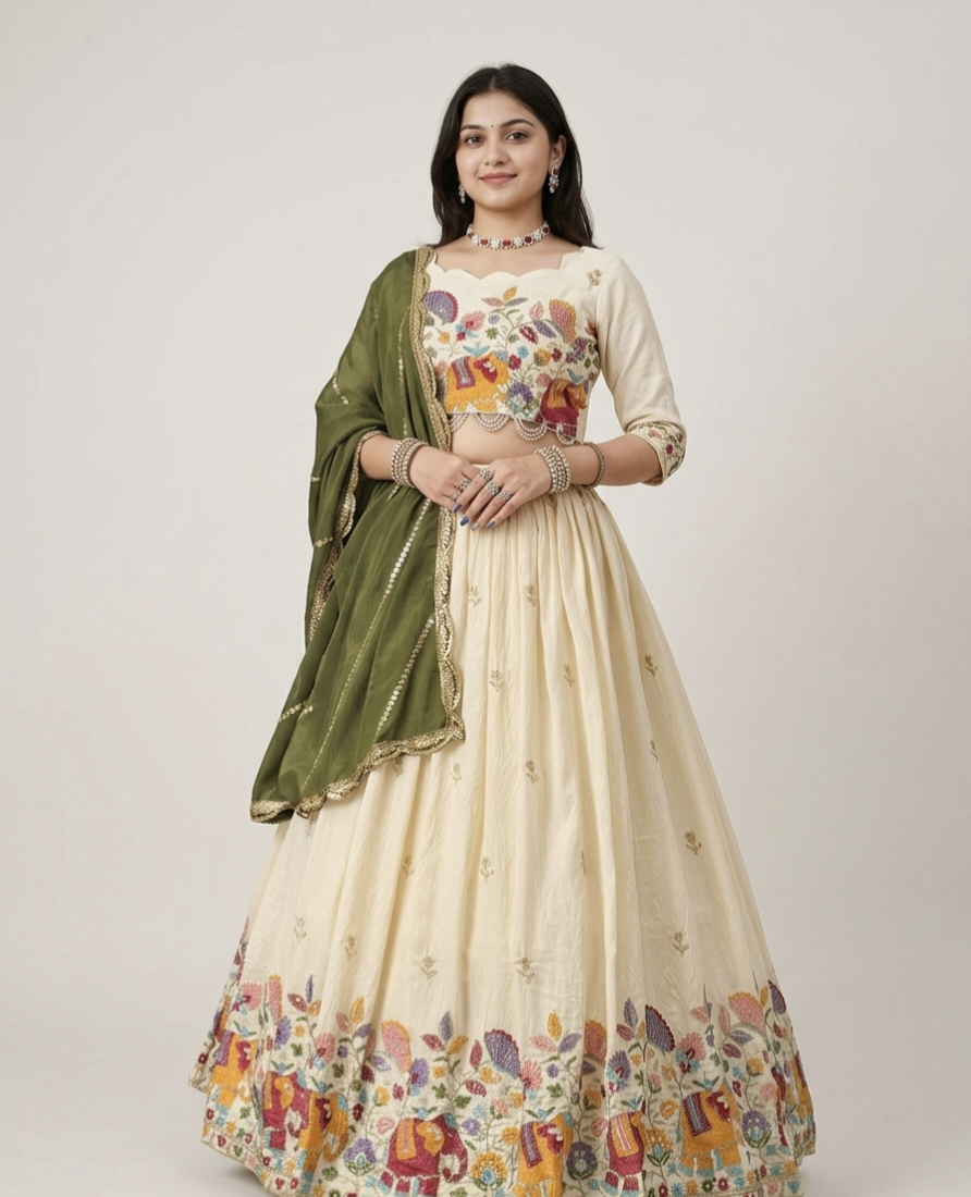 beautifully crafted traditional lehenga choli set