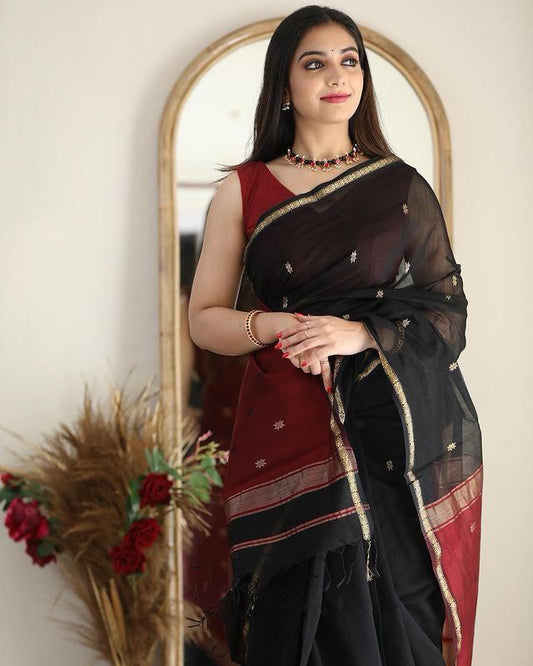 Black Maroon Festive Saree