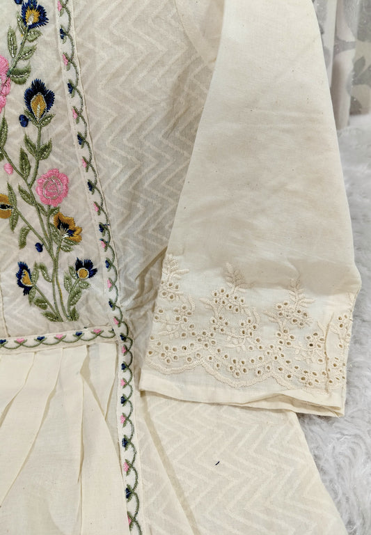 Cotton Dobby Lapet Kurti Set