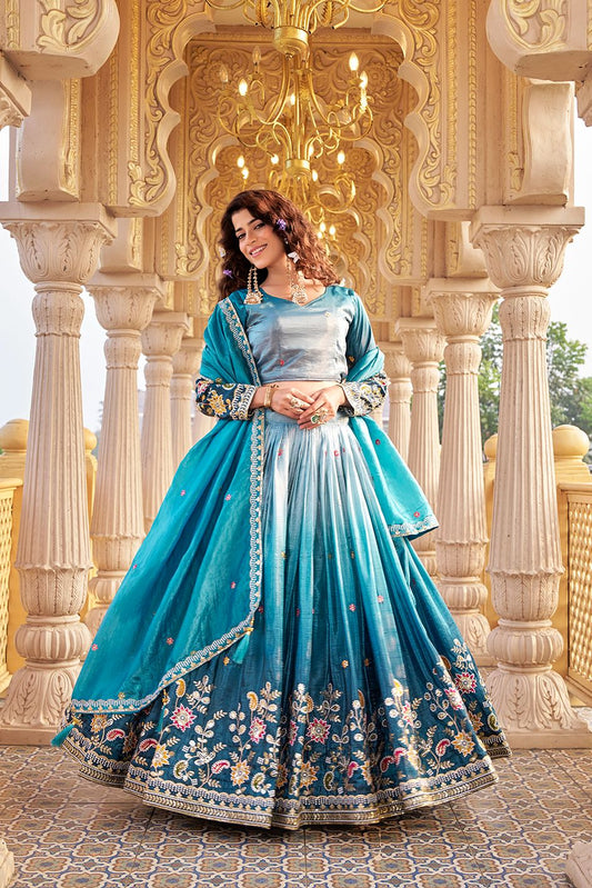 Gold Crush Embroidered Lehenga Choli Set