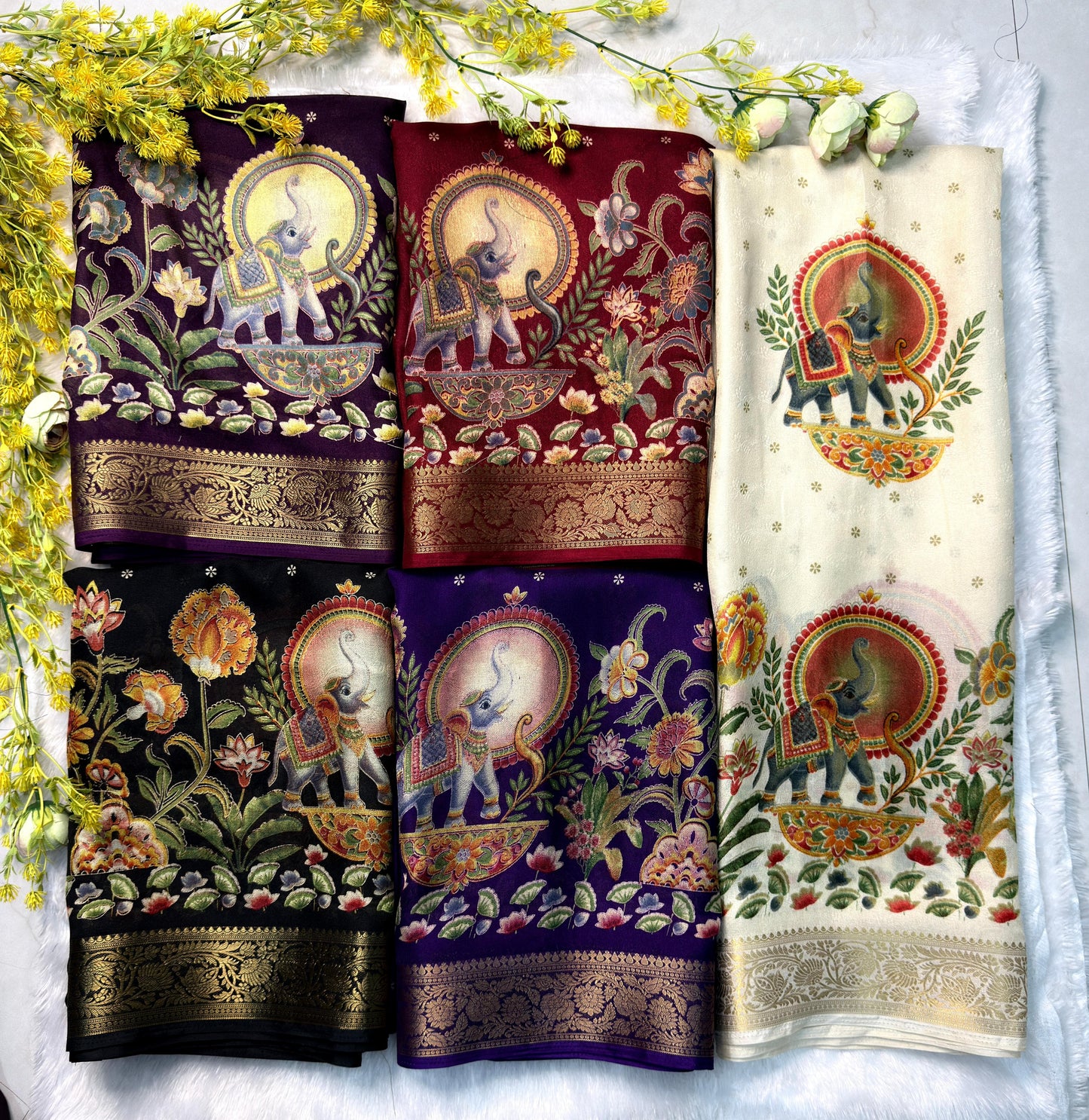 Ajrakh Soft Georgette Saree with Zari Border | Festive & Daily Wear