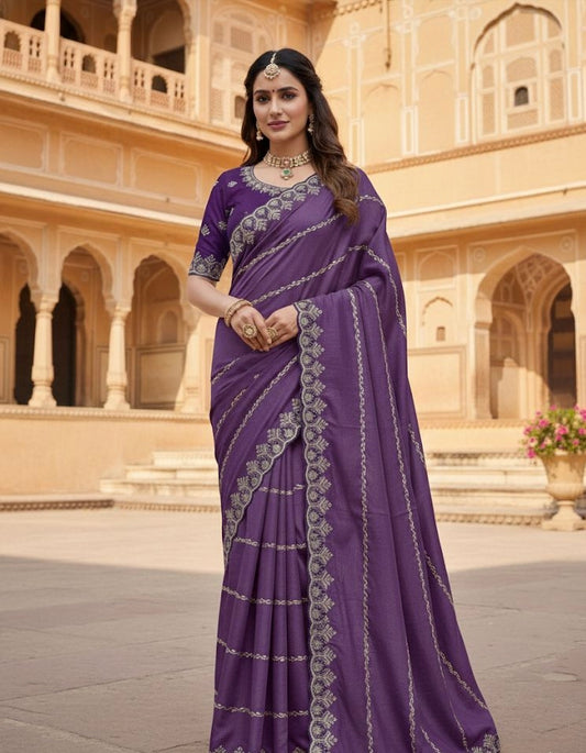 Star Georgette Leheriya Saree with Embroidery Sequence Blouse