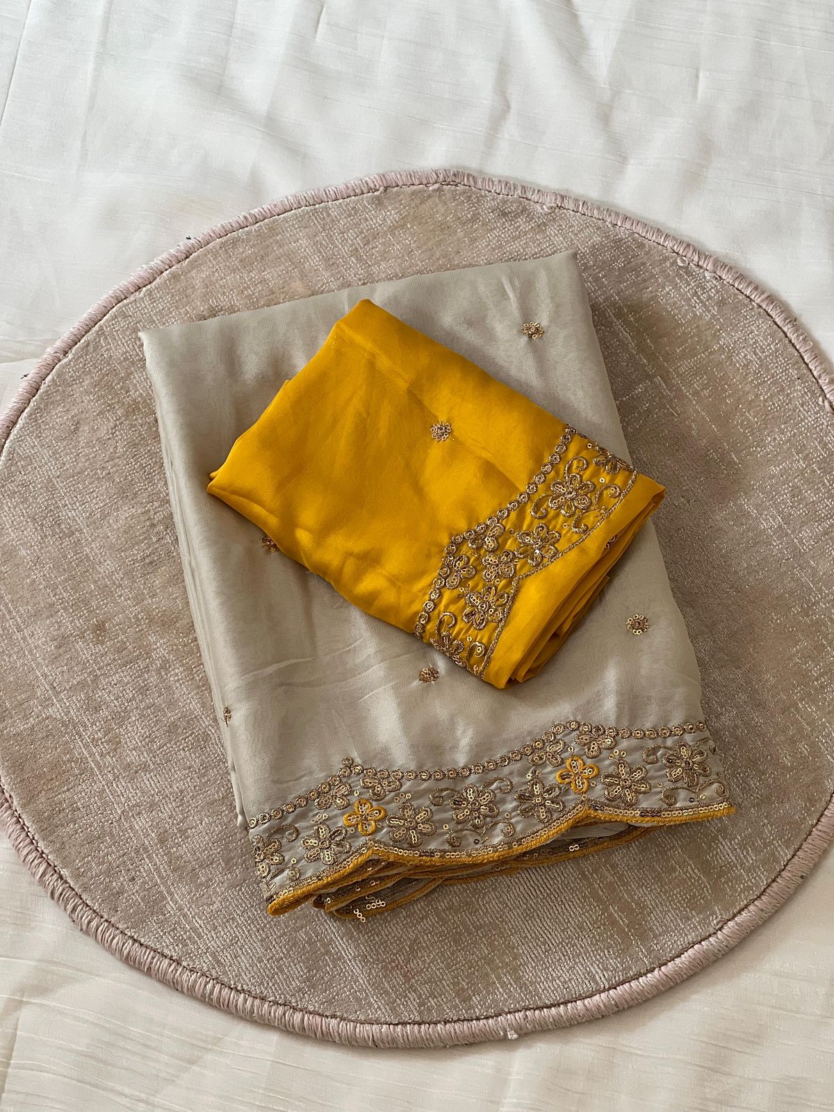 Soft Rangoli Silk Saree with Zari Embroidery Work & Contrast Blouse
