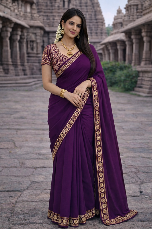 Elegant Rangoli Silk Saree with Multi Embroidery & Sequins Work Designer Blouse – Festive & Party Wear
