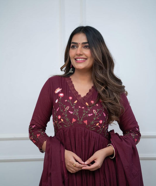 Cotton Kurti Pant Dupatta Set