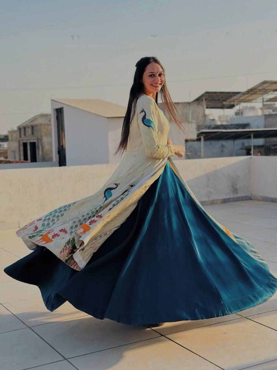Festival Special Simar Silk Crop Top Lehenga Set With Embroidery Work (Fully Stitched)