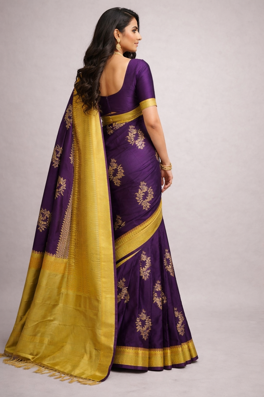 Purple Jacquard Saree