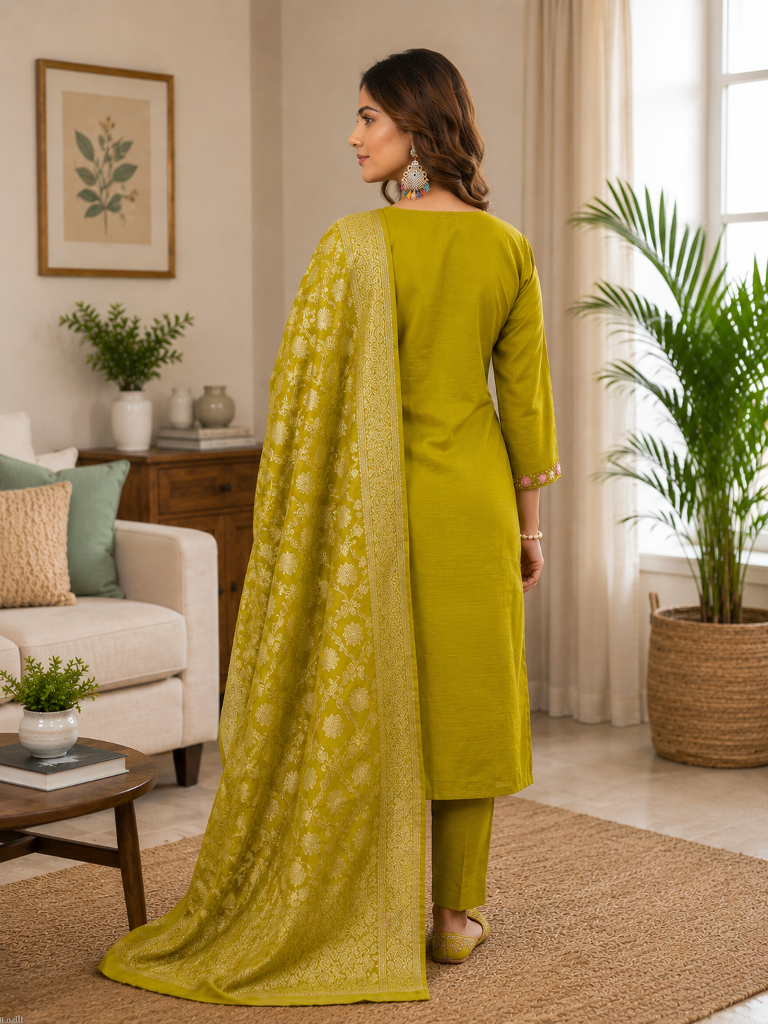 Ladli Designer Suit Set | Roman Silk Suit with Mirror Work